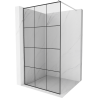 Mexen Kioto Duschwand Walk-in 110 x 200 cm, schwarzes Gitter 8 mm, Chrom - 800-110-101-01-77