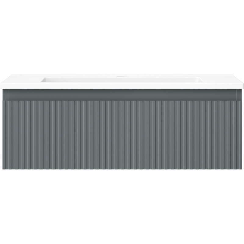 Mexen Rivel armario de baño 70 cm con lavabo Otis, 1 cajón, ranurado, grafito mate/blanco mate - 91A20-07023-1-BF66-W18M01