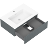 Mexen Rivel mobiletto da bagno 70 cm con lavabo Otis, 1 cassetto, scanalato, grafite opaco/bianco opaco