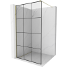 Mexen Kioto Duschwand Walk-in 100 x 200 cm, schwarzes Gitter 8 mm, gold - 800-100-101-50-77