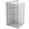 Mexen Kioto shower wall Walk-in 110 x 200 cm, black grid 8 mm, gold - 800-110-101-50-77