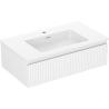 Mexen Rivel mobile da bagno 80 cm con lavabo Otis, 1 cassetto, scanalato, bianco opaco - 91A20-08023-1-BF01-W18M01