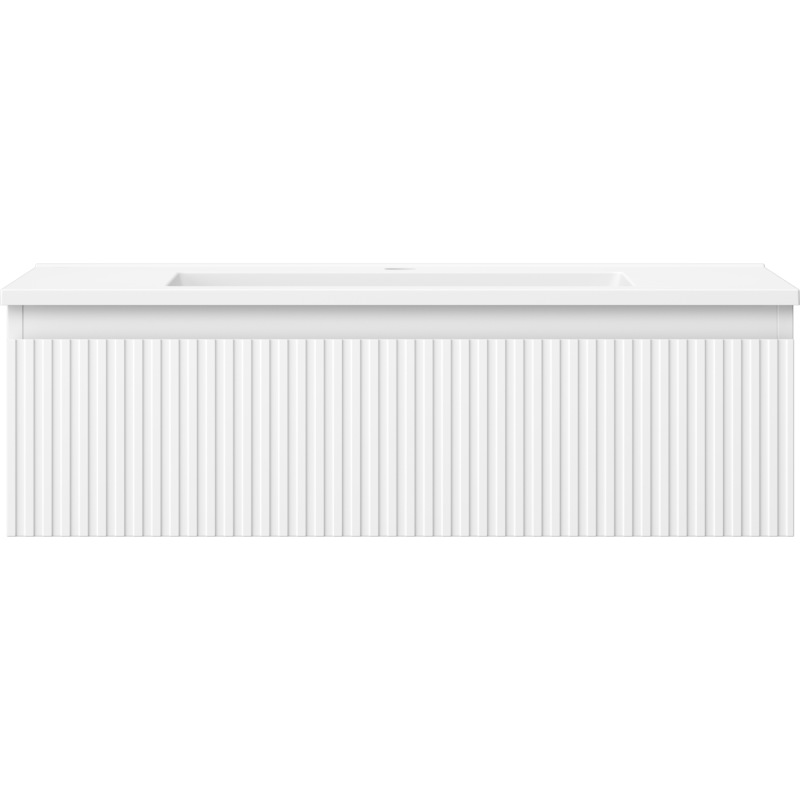 Mexen Rivel armoire de salle de bain 80 cm avec lavabo Otis, 1 tiroir, rainuré, blanc mat - 91A20-08023-1-BF01-W18M01