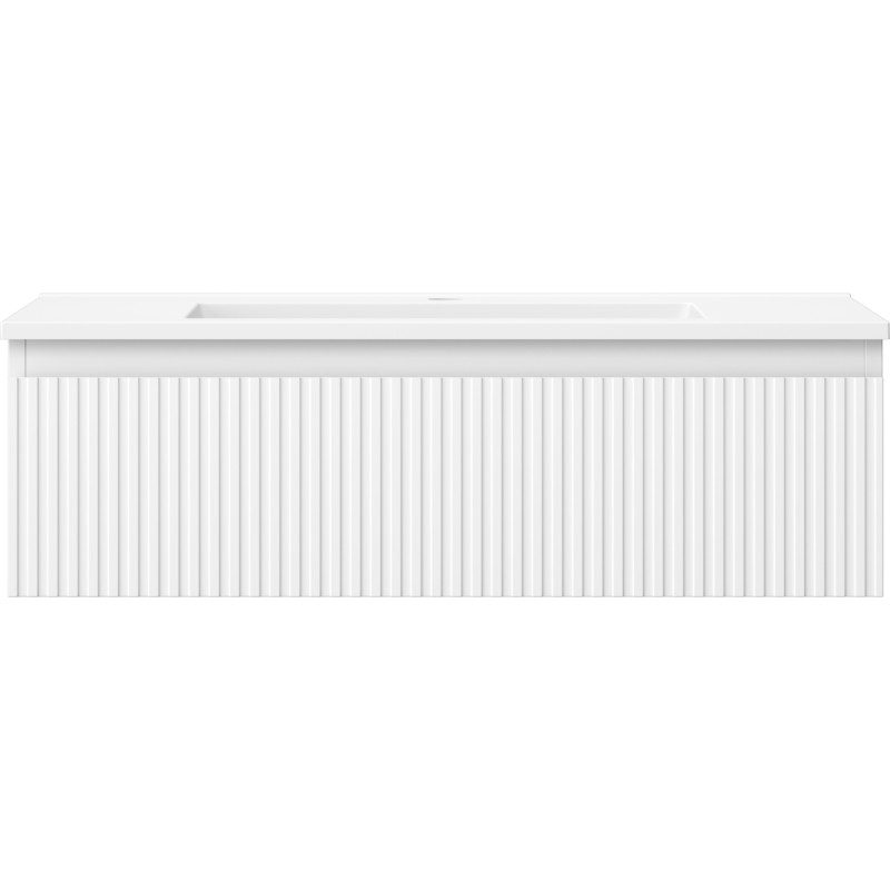 Mexen Rivel badkamerkast 80 cm met wastafel Otis, 1 lade, gegroefd, wit mat - 91A20-08023-1-BF01-W18M01