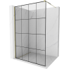 Mexen Kioto ścianka prysznicowa Walk-in 130 x 200 cm, czarna kratka 8 mm, złota - 800-130-101-50-77