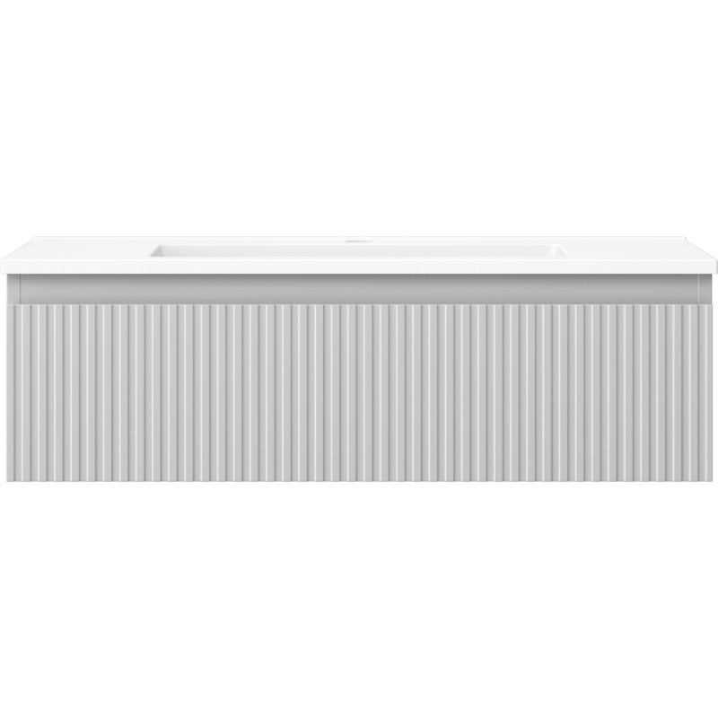 Mexen Rivel badkamerkast 80 cm met wastafel Otis, 1 lade, gefreesd, grijs mat/wit mat - 91A20-08023-1-BF62-W18M01