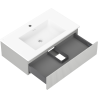 Mexen Rivel meuble de salle de bain 80 cm avec lavabo Otis, 1 tiroir, rainuré, gris mat/blanc mat - 91A20-08023-1-BF62-W18M01