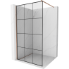 Mexen Kioto douchewand Walk-in 100 x 200 cm, zwart raster 8 mm, roze goud - 800-100-101-60-77
