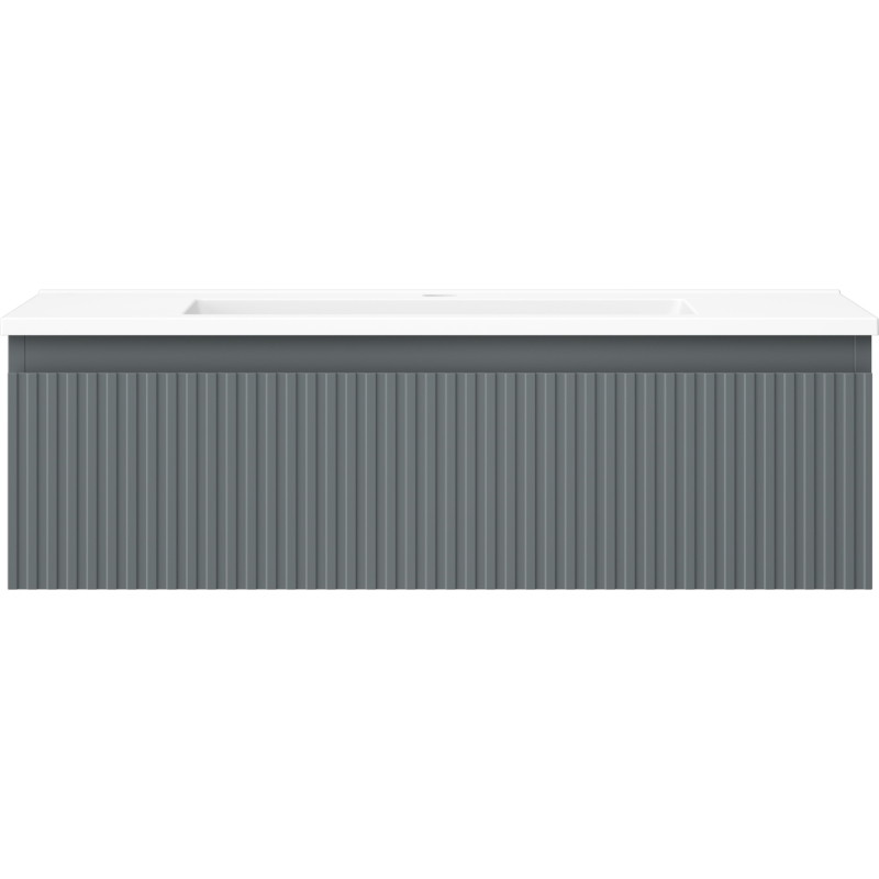 Mexen Rivel armario de baño de 80 cm con lavabo Otis, 1 cajón, estriado, grafito mate/blanco mate - 91A20-08023-1-BF66-W18M01