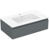 Mexen Rivel mueble de baño 80 cm con lavabo Otis, 1 cajón, acanalado, grafito mate/blanco mate - 91A20-08023-1-BF66-W18M01