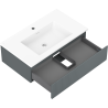 Mexen Rivel badkamerkast 80 cm met wastafel Otis, 1 lade, gegroefd, grafiet mat/wit mat - 91A20-08023-1-BF66-W18M01