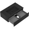 Mexen Rivel meuble de salle de bain 80 cm avec lavabo Otis, 1 tiroir, rainuré, noir mat - 91A20-08023-1-BF71-W18M71
