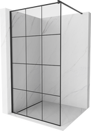 Mexen Kioto Walk-in shower wall 100 x 200 cm, black grid 8 mm, black - 800-100-101-70-77