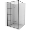 Mexen Kioto Duschwand Walk-in 120 x 200 cm, schwarzes Gitter 8 mm, schwarz - 800-120-101-70-77