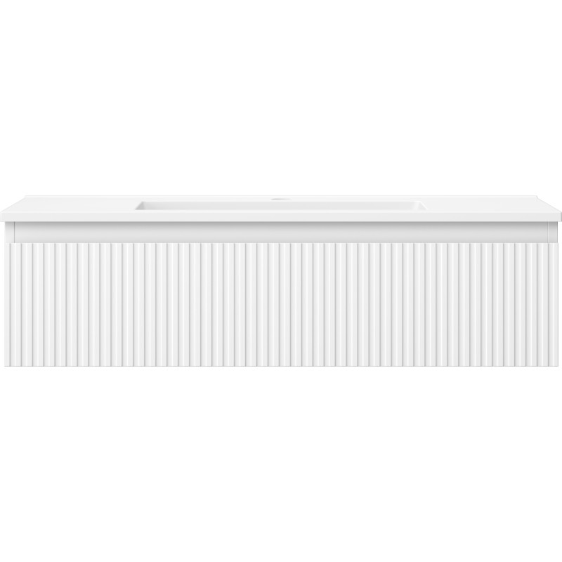 Mexen Rivel vannitoakapp 90 cm koos Otise valamuga, 1 sahtel, sooneline, valge matt - 91A20-09023-1-BF01-W18M01