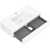 Mexen Rivel meuble de salle de bain 90 cm avec lavabo Otis, 1 tiroir, rainuré, blanc mat - 91A20-09023-1-BF01-W18M01