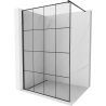 Mexen Kioto ścianka prysznicowa Walk-in 140 x 200 cm, czarna kratka 8 mm, czarna - 800-140-101-70-77