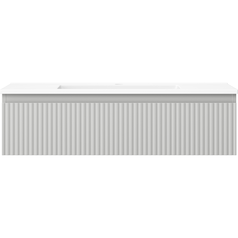 Mexen Rivel mueble de baño de 90 cm con lavabo Otis, 1 cajón, ranurado, gris mate/blanco mate - 91A20-09023-1-BF62-W18M01