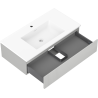 Mexen Rivel mobile da bagno 90 cm con lavabo Otis, 1 cassetto, scanalato, grigio opaco/bianco opaco - 91A20-09023-1-BF62-W18M01