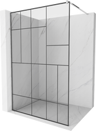 Mexen Kioto zid za tuš kabinu Walk-in 100 x 200 cm, crni uzorak 8 mm, krom - 800-100-101-01-78