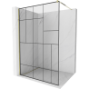 Mexen Kioto douchewand Walk-in 70 x 200 cm, zwart patroon 8 mm, goud - 800-070-101-50-78