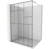 Mexen Kioto paroi de douche Walk-in 90 x 200 cm, motif noir 8 mm, or - 800-090-101-50-78