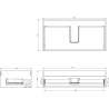 Mexen Rivel Badschrank 90 cm mit Waschbecken Otis, 1 Schublade, geriffelt, schwarz matt - 91A20-09023-1-BF71-W18M71