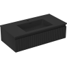 Mexen Rivel mobiletto da bagno 90 cm con lavabo Otis, 1 cassetto, scanalato, nero opaco - 91A20-09023-1-BF71-W18M71