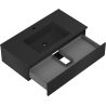 Mexen Rivel armario de baño de 90 cm con lavabo Otis, 1 cajón, acanalado, negro mate - 91A20-09023-1-BF71-W18M71