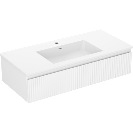 Mexen Rivel vannitoakapp 100 cm valamu Otis, 1 sahtel, sooneline, valge matt - 91A20-10023-1-BF01-W18M01