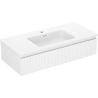 Mexen Rivel meuble de salle de bain 100 cm avec lavabo Otis, 1 tiroir, rainuré, blanc mat - 91A20-10023-1-BF01-W18M01