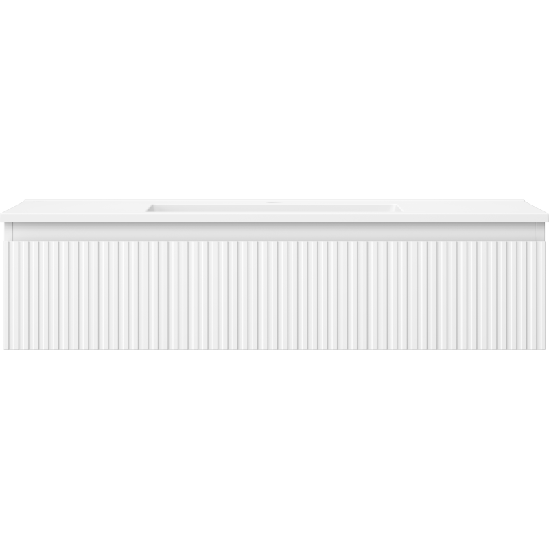 Mexen Rivel mueble de baño 100 cm con lavabo Otis, 1 cajón, acanalado, blanco mate - 91A20-10023-1-BF01-W18M01