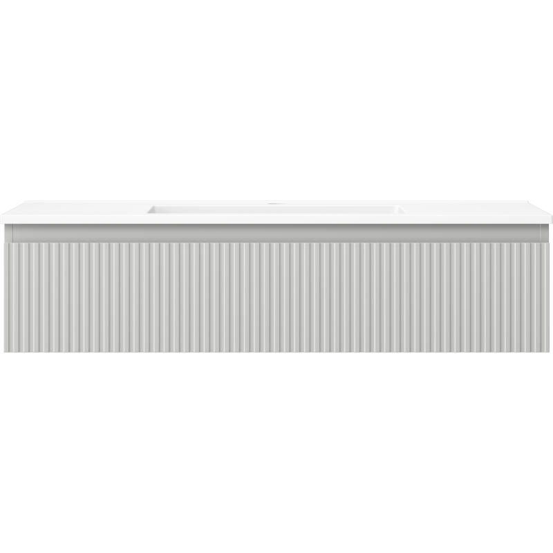 Mexen Rivel armário de casa de banho 100 cm com lavatório Otis, 1 gaveta, canelado, cinza mate/branco mate