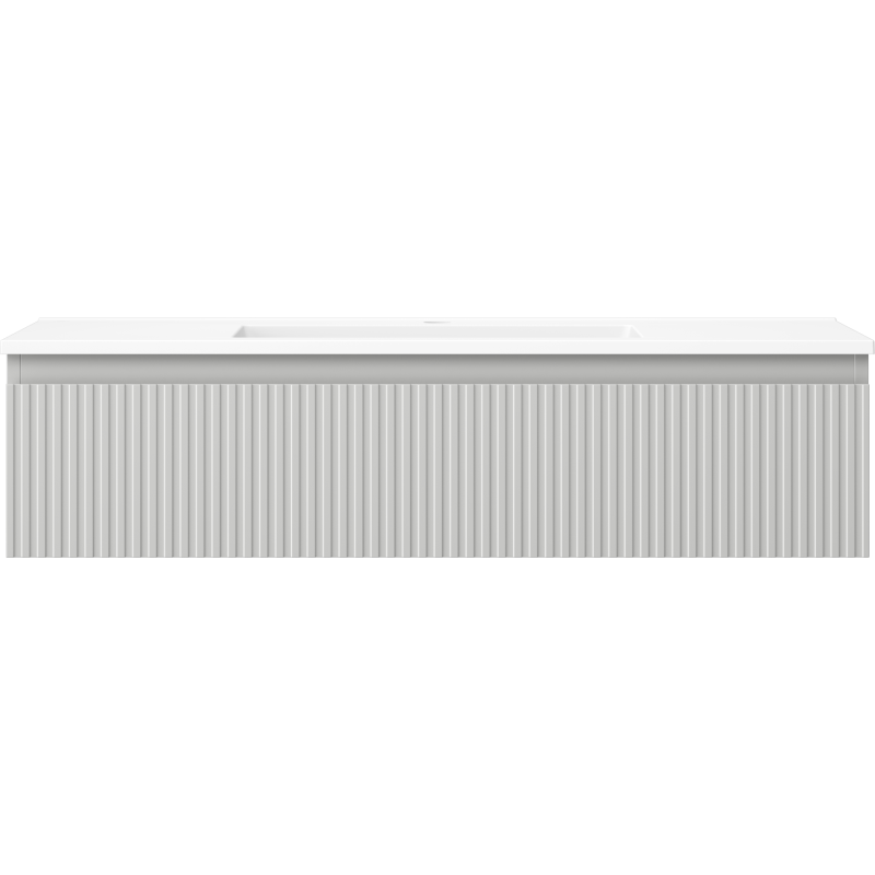 Mexen Rivel badkamerkast 100 cm met wastafel Otis, 1 lade, gegroefd, grijs mat/wit mat - 91A20-10023-1-BF62-W18M01