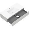 Mexen Rivel armario de baño de 100 cm con lavabo Otis, 1 cajón, acanalado, gris mate/blanco mate - 91A20-10023-1-BF62-W18M01