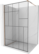 Mexen Kioto tuš zid Walk-in 70 x 200 cm, crni uzorak 8 mm, ružičasto zlato - 800-070-101-60-78