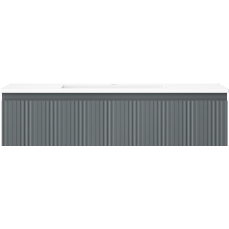 Mexen Rivel armario de baño 100 cm con lavabo Otis, 1 cajón, acanalado, grafito mate/blanco mate - 91A20-10023-1-BF66-W18M01
