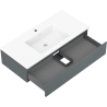 Mexen Rivel 100 cm bathroom cabinet with sink Otis, 1 drawer, fluted, graphite matte/white matte - 91A20-10023-1-BF66-W18M01
