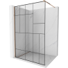 Mexen Kioto paroi de douche Walk-in 90 x 200 cm, motif noir 8 mm, or rose - 800-090-101-60-78
