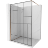 Mexen Kioto Tuš pregrada Walk-in 100 x 200 cm, crni uzorak 8 mm, roza zlato - 800-100-101-60-78
