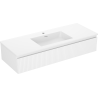 Mexen Rivel meuble de salle de bains 120 cm avec lavabo Otis, 1 tiroir, rainuré, blanc mat - 91A20-12023-1-BF01-W18M01