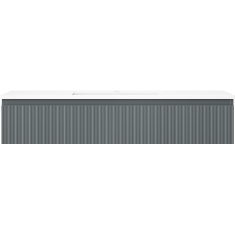 Mexen Rivel badkamerkast 120 cm met wastafel Otis, 1 lade, gegroefd, grafiet mat/wit mat - 91A20-12023-1-BF66-W18M0