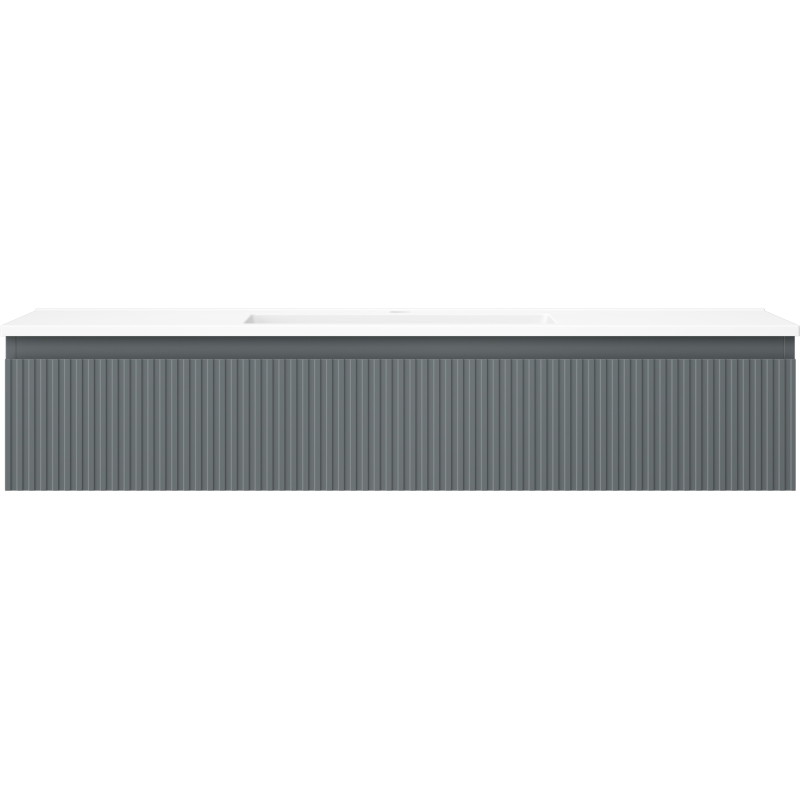 Mexen Rivel kupaonski ormarić 120 cm s umivaonikom Otis, 1 ladica, rilovana, grafit mat/bijela mat - 91A20-12023-1-BF66-W18M0