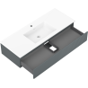 Mexen Rivel badkamerkast 120 cm met wastafel Otis, 1 lade, geribbeld, grafiet mat/wit mat - 91A20-12023-1-BF66-W18M0