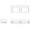 Mexen Rivel Badezimmerschrank 120 cm mit Waschbecken Otis, 1 Schublade, geriffelt, schwarz matt - 91A20-12023-1-BF71-W18M71