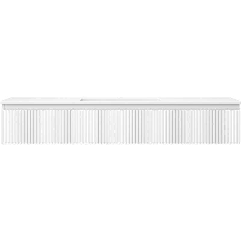 Mexen Rivel meuble de salle de bain 140 cm avec lavabo Otis, 1 tiroir, rainuré, blanc mat - 91A20-14023-1-BF01-W18M01