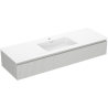 Mexen Rivel badkamerkast 140 cm met wastafel Otis, 1 lade, gegroefd, grijs mat/wit mat - 91A20-14023-1-BF62-W18M01