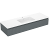 Mexen Rivel badkamerkast 140 cm met wastafel Otis, 1 lade, gegroefd, grafiet mat/wit mat - 91A20-14023-1-BF66-W18M0