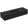Mexen Rivel Badezimmerschrank 140 cm mit Waschbecken Otis, 1 Schublade, gerillt, schwarz matt - 91A20-14023-1-BF71-W18M71