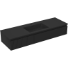 Mexen Rivel bathroom cabinet 140 cm with Otis sink, 1 drawer, grooved, black matte - 91A20-14023-1-BF71-W18M71